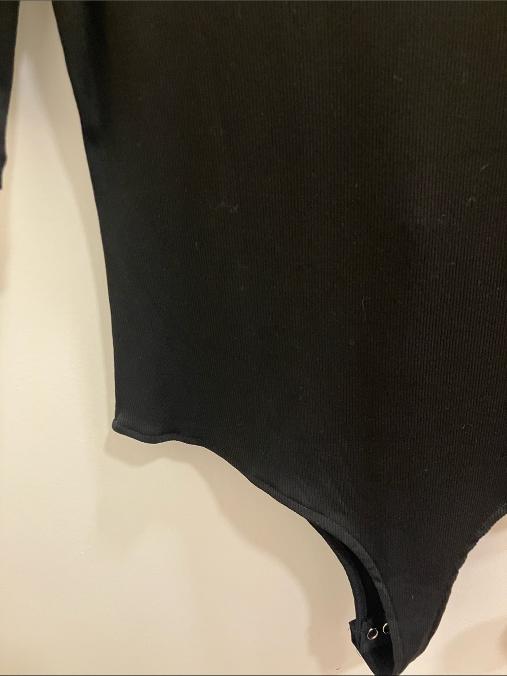 ReoRia Black Ribbed Short-Sleeve Bodysuit - Picture 3 of 4
